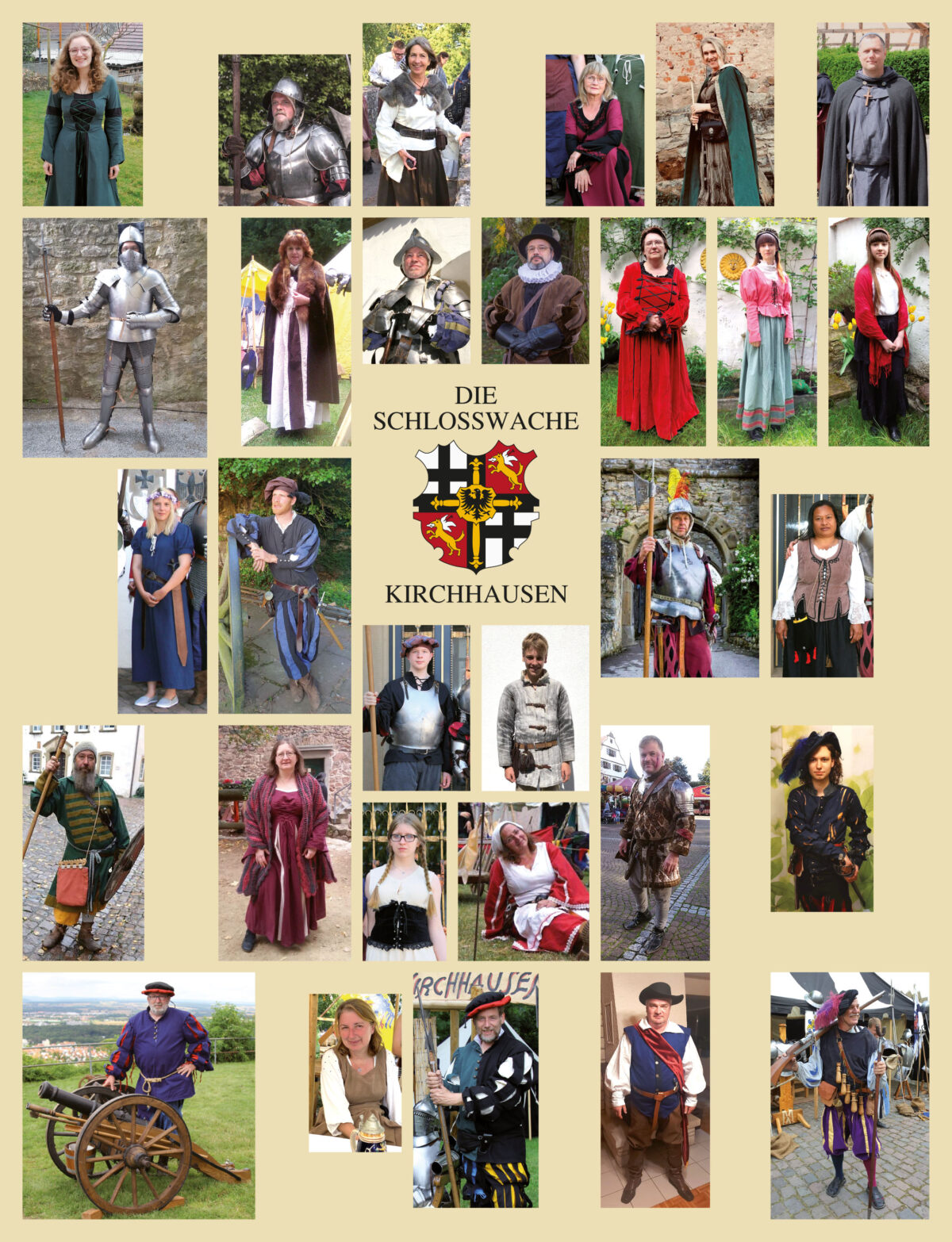 Collage aller Mitglieder der Schlosswache